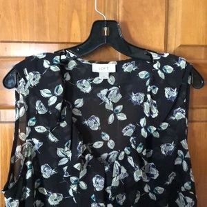 Loft black floral sleeveless top